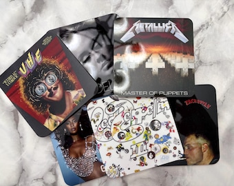 Personalized Album Cover Coaster: Music Lover Gift, Hardboard Cork Back, **You Pick The Album** US SHOPPERS--NO Extra Duty or Tariff Fees