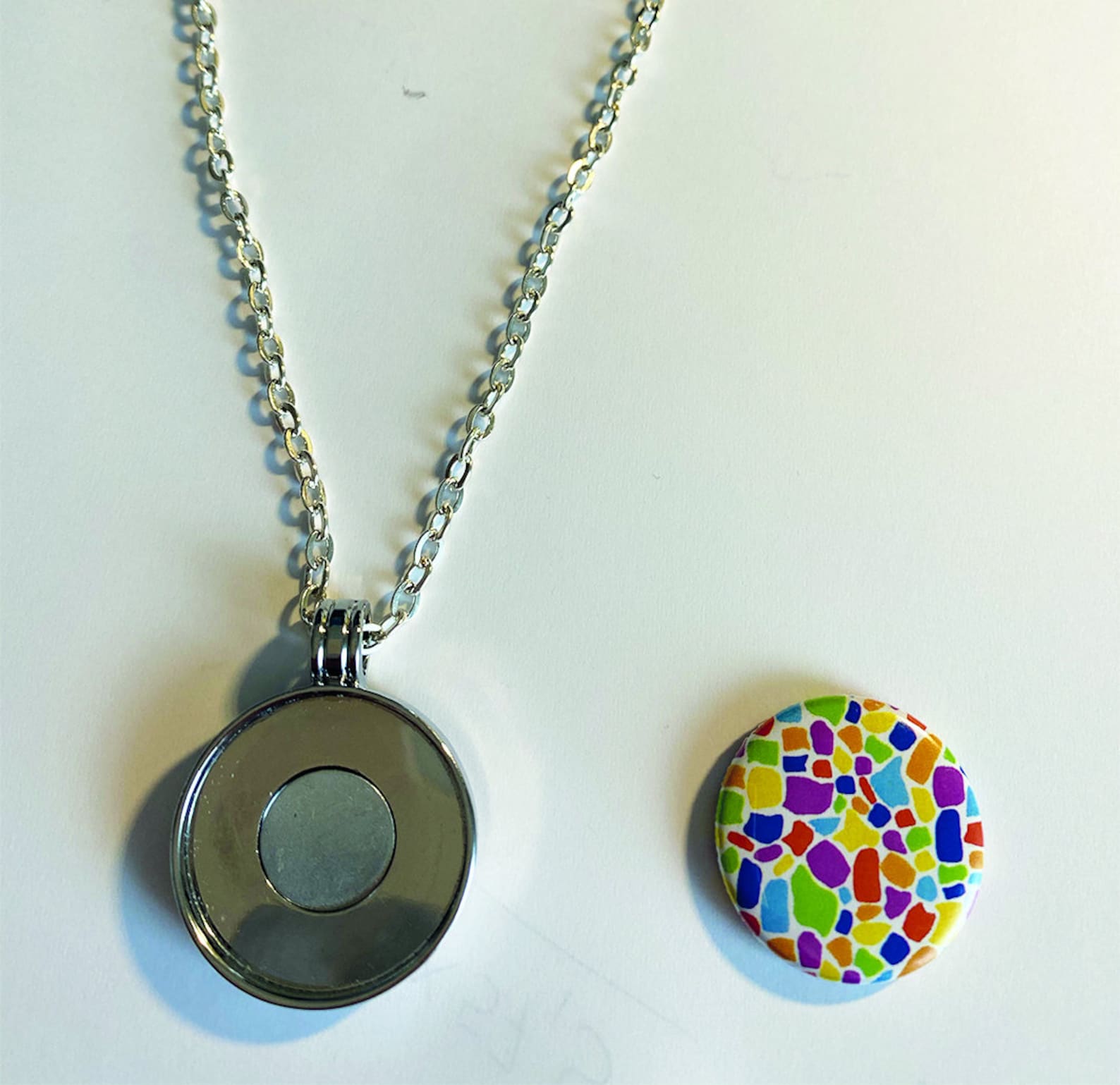 Pendant With Necklace for Interchangeable Buttons 25 Mm Etsy
