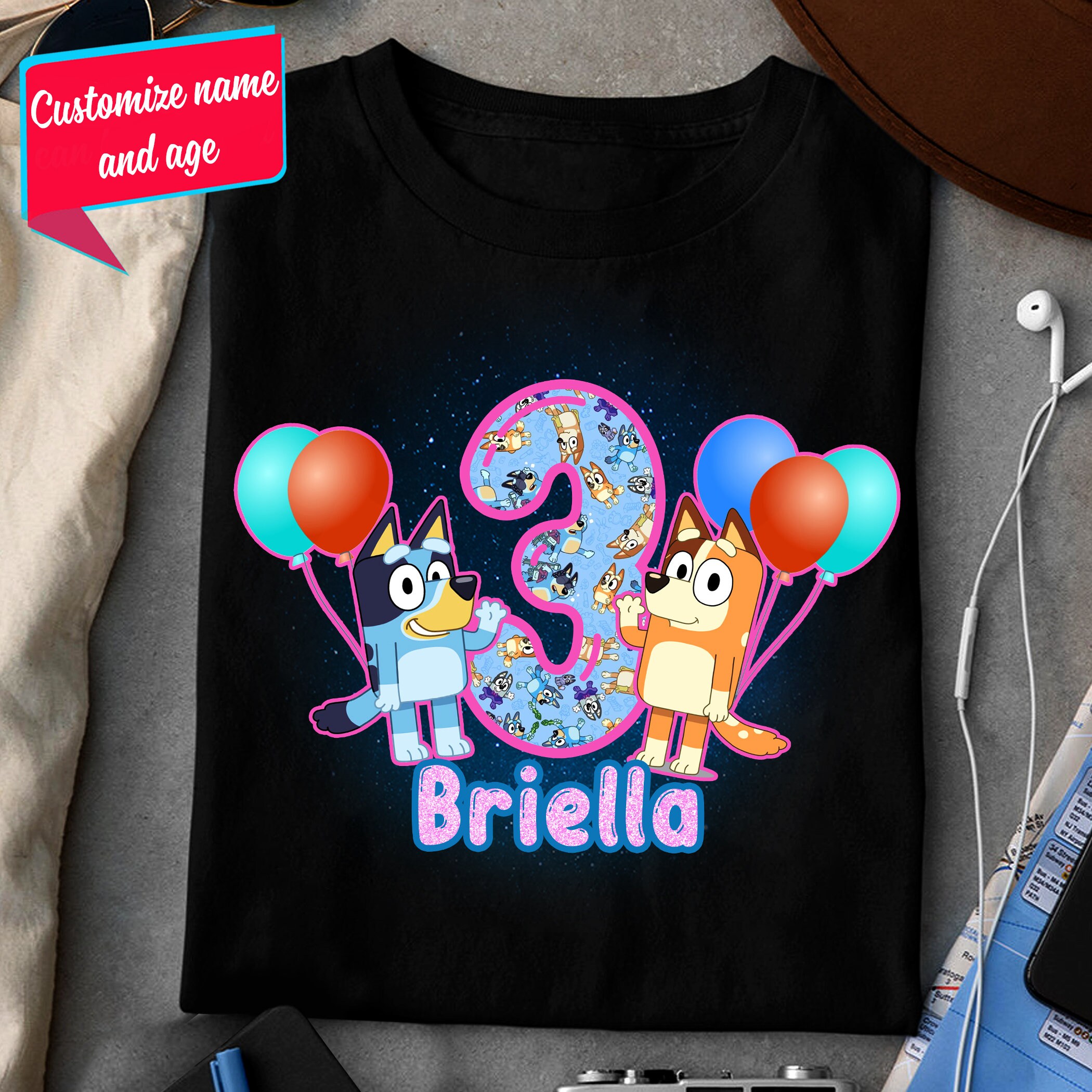 Personalized Bluey Birthday Shirt Birthday Girl Bluey Shirt Etsy
