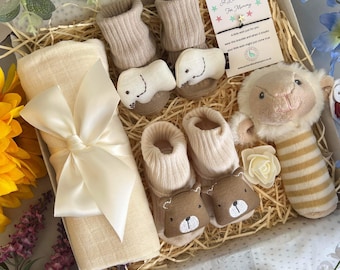 Stunning Elephant and Bear Baby Gift Set, Baby gift Box, Baby Gift New Mum Gift, Unisex Baby Gift, Pregnancy Gift, Baby Shower Gift