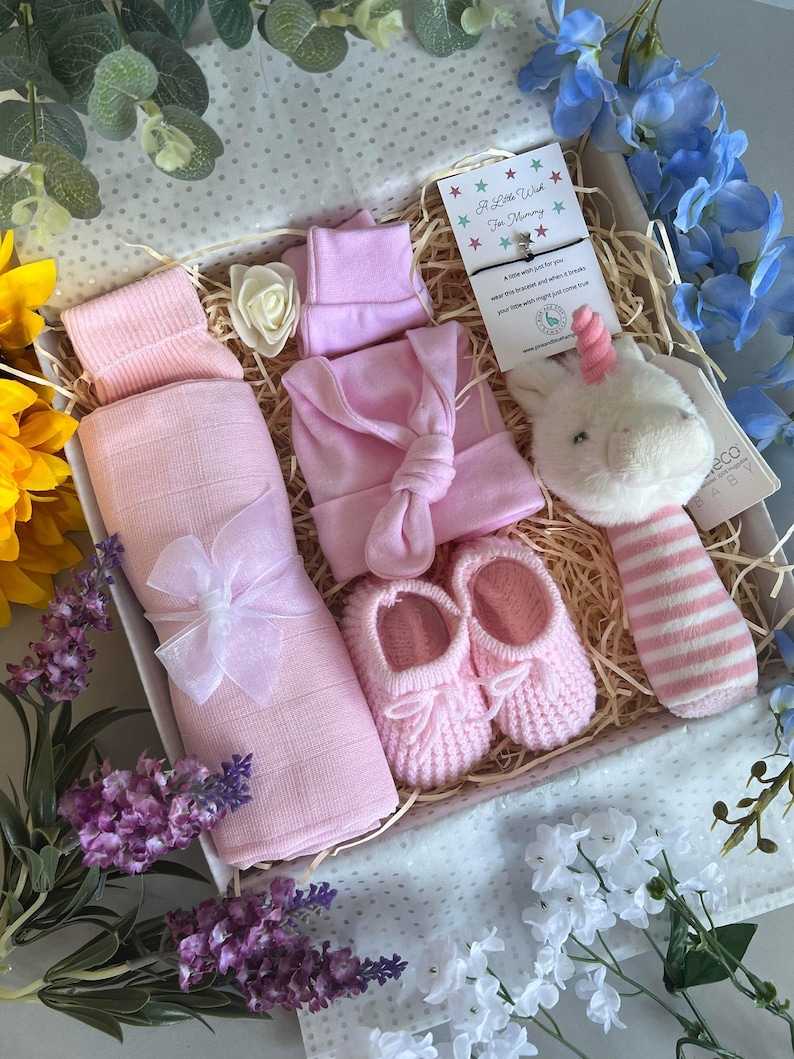 Gorgeous Animal Baby Gift Set, New Baby Gift, Baby Shower Gift, Baby Boy Gift, Baby Girl Gift, Pregnancy Gift, Baby Gift Box, Baby Hamper Pink/ pink unicorn