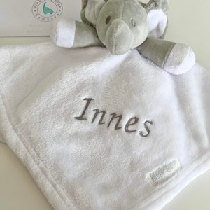 Personalised Baby Comforter, Baby Gift, New Baby Gift, Baby Shower Gift, Baby Boy Gift, Baby Girl Gift, Embroidered Baby Gift, Personalised white elephant