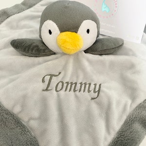 Personalised Baby Comforter, Baby Gift, New Baby Gift, Baby Shower Gift, Baby Boy Gift, Baby Girl Gift, Embroidered Baby Gift, Personalised Penguin