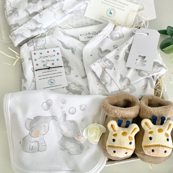 Cotton Baby Gift Hamper, Layette Set, Booties & Bracelet