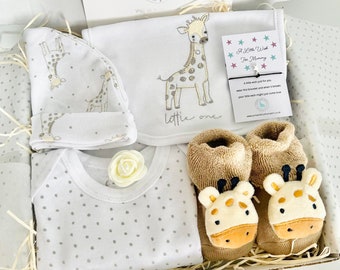 Cute Giraffe Little One Gift Set, New Baby Gift, Baby Shower Gift, Baby Boy Gift, Baby Girl Gift, Baby Hamper, Pregnancy Gift, Baby Gift Box