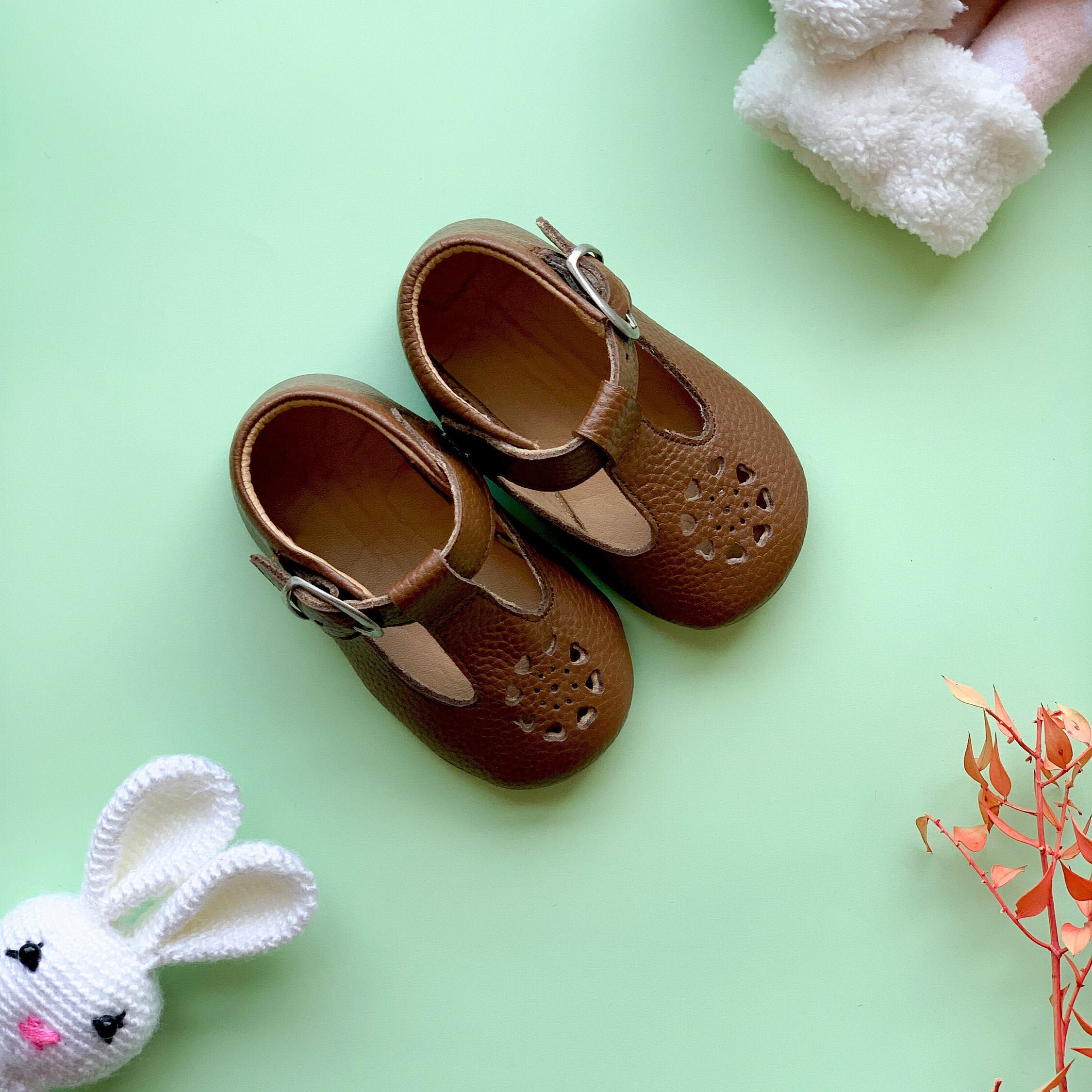 Brown Mary Jane Genuine Leather Baby Shoes Mary Jane Infant Etsy