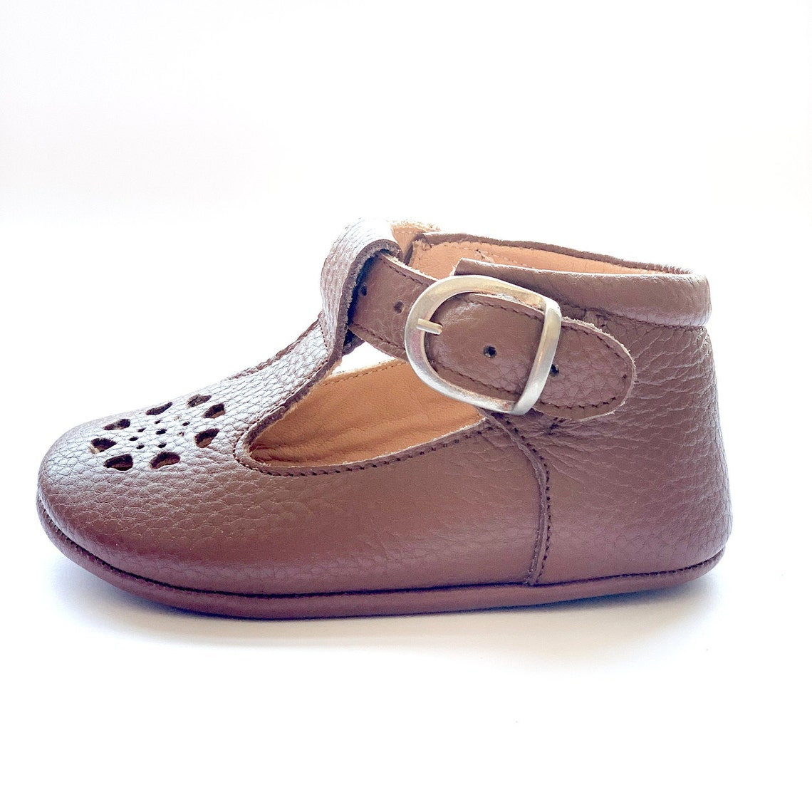 Brown Mary Jane Genuine Leather Baby Shoes Mary Jane Infant Etsy