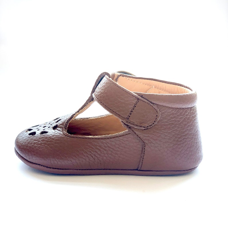 Brown Mary Jane Genuine Leather Baby Shoes Mary Jane Infant Etsy