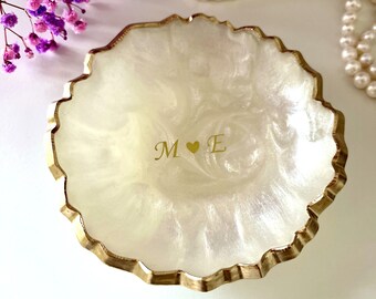 Initials Ring Dish Couples Initial Jewelry Dish Engagement Gifts for Couple Engagement Ring Dish Engagement Gifts for Bride