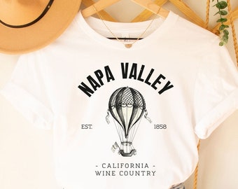Camiseta del Valle de Napa, Camisa del Valle de Napa, Viaje de chicas a los viñedos de Napa, Globo aerostático, Despedida de soltera en Napa, Camiseta súper suave y cómoda