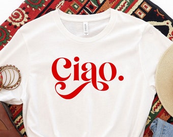 Camiseta Ciao, camisa da Itália, camiseta da Itália, camiseta da Itália, camisa nacional, camiseta nacional, moletom com bandeira do país da Itália, orgulho italiano, italiano