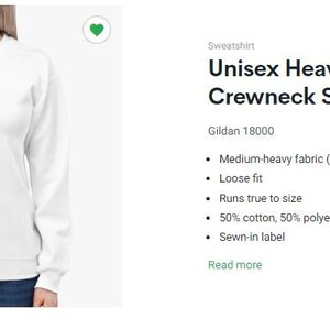 May include: A plain white long-sleeve crewneck sweatshirt with a loose fit. The garment is made of a medium-heavy fabric blend of 50% cotton and 50% polyester, featuring a sewn-in label and a weight of 8.0 oz/yd2 as specified in the product text.