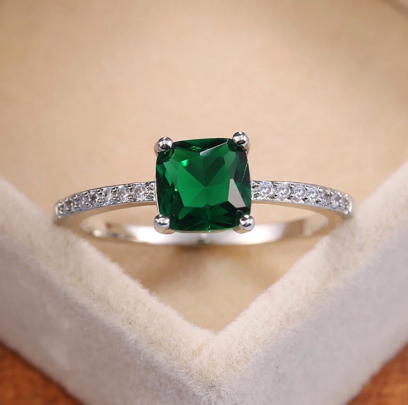 Square Stone Sterling Silver Ring