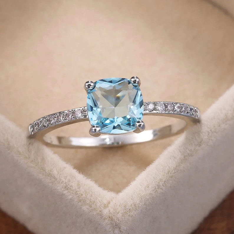 Square Stone Sterling Silver Ring