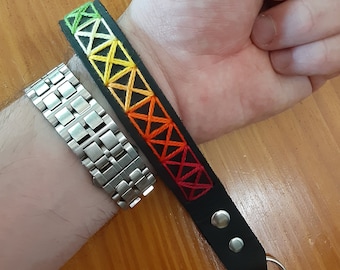 Llavero de lazo de muñeca de cuero