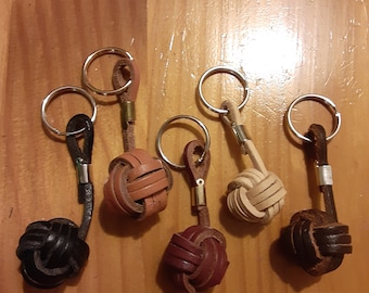 Llavero de cuero con forma de puño de mono