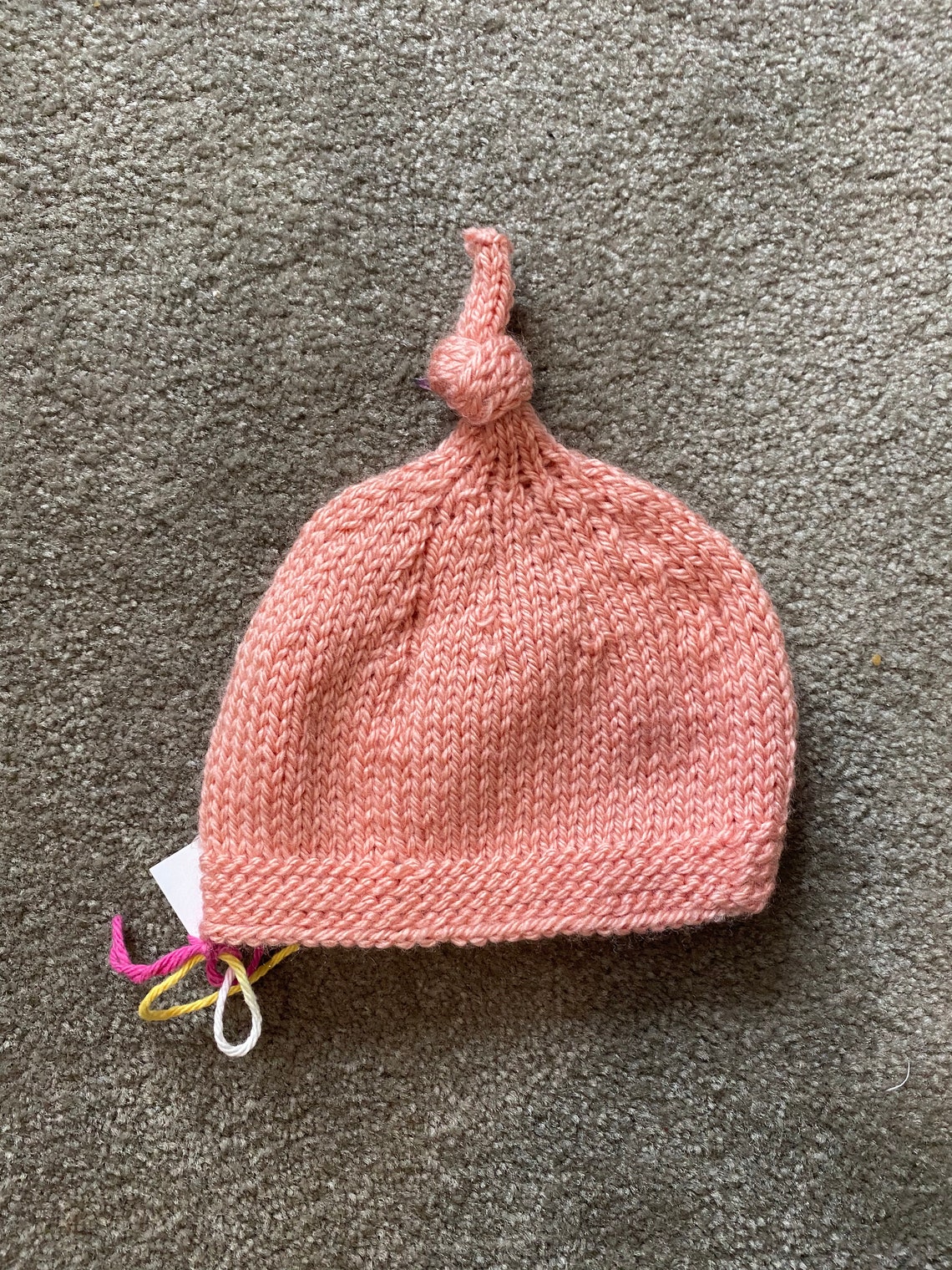Baby Hospital Topknot Knit Hat Two Colors Etsy