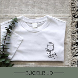 Iron-on image | Wine glass | LineArt | Iron-on | T-shirt | Flex film | 27 colours | DIY | Gift idea | SMALL