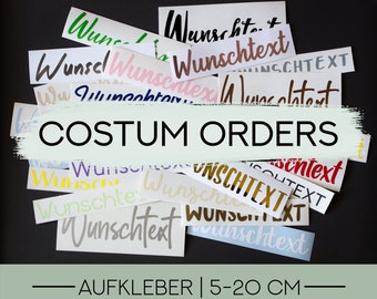 Costum Order | Individuelle Labels | 4 - 20cm Breite | Aufkleber | Etiketten mit Wunschtext für Küche, Bad, Büro, Feiern, Hochzeit, etc.