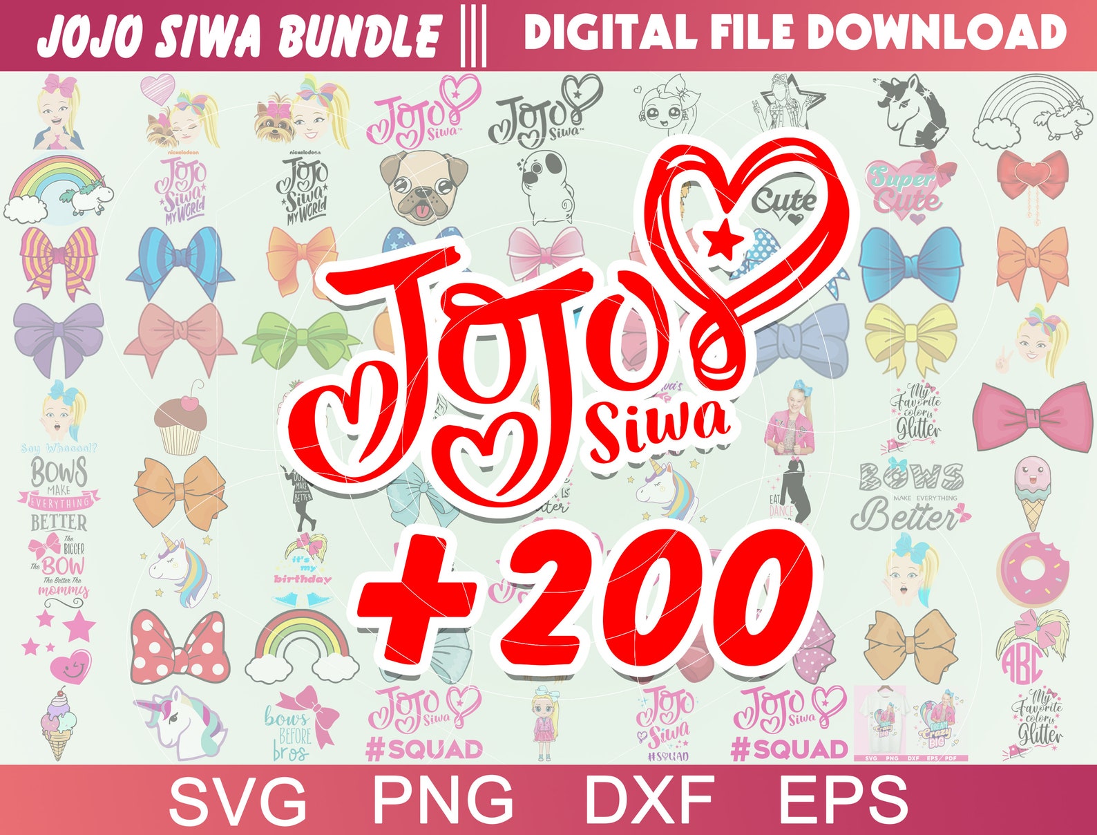 Download Jojo Siwa Bundle Svg JoJo Siwa Birthday Party Jojo Siwa ...