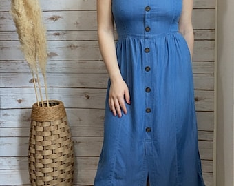 denim long frock