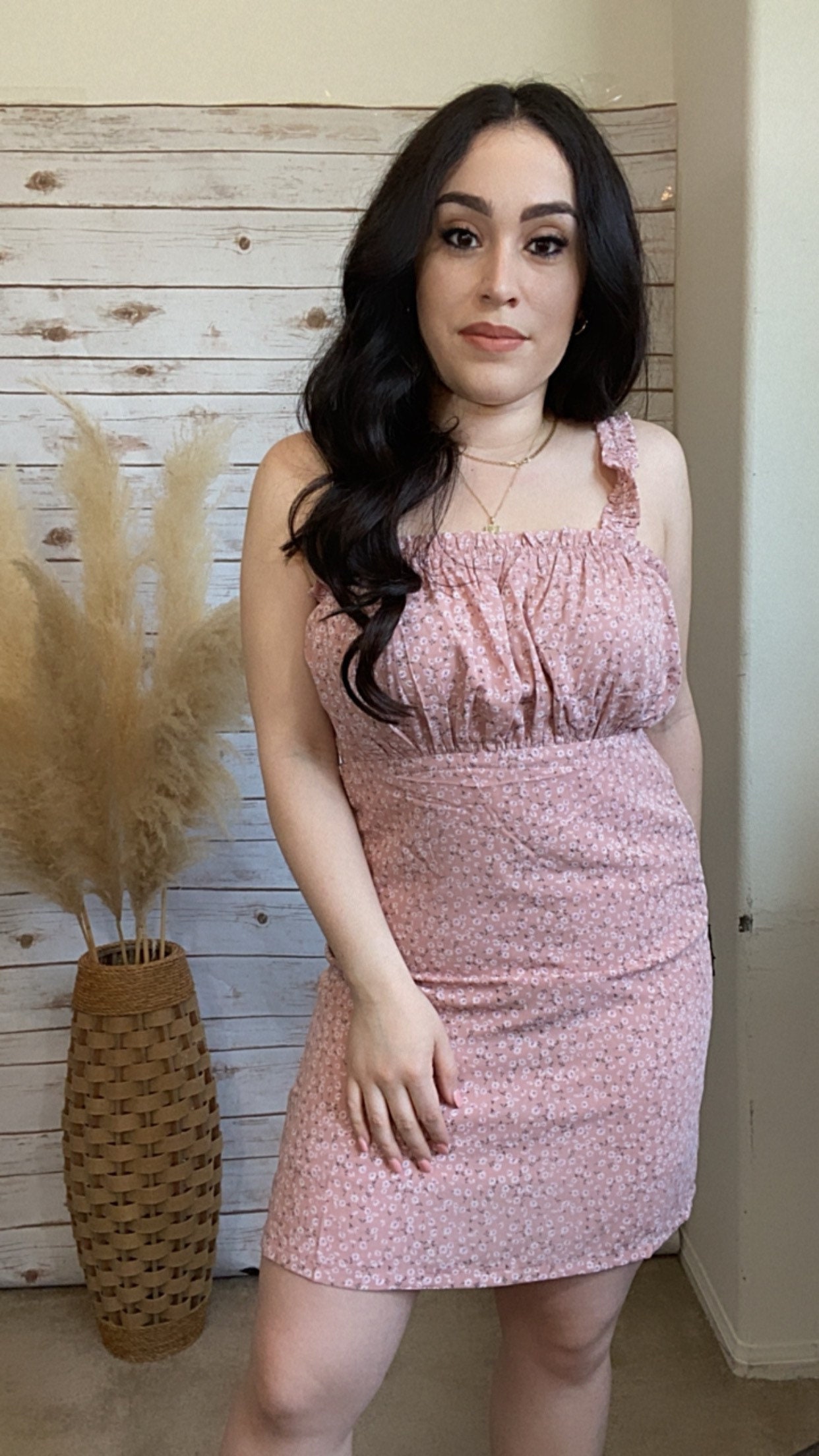 ditsy pink floral mini dress Cummings Pink Ditsy Floral Mini Dress Jodifl