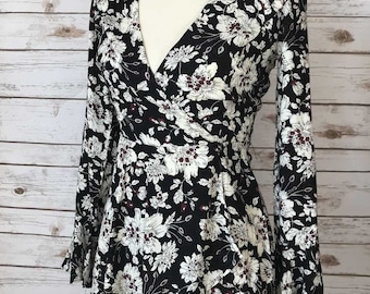 Cassandra Black Floral Romper