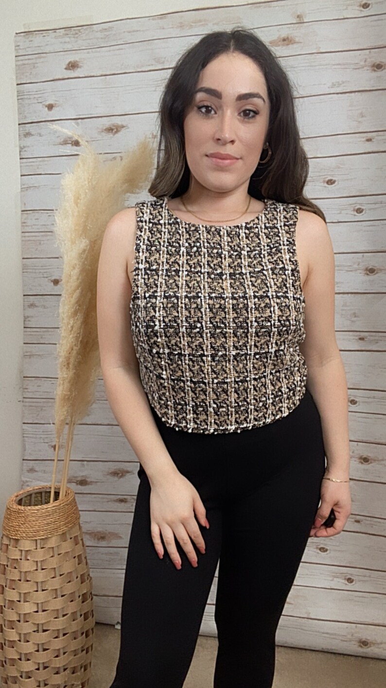 Desiree Tweed Crop Top
