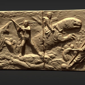 Great Hyperspace War Bas-Relief in Palpatine&#39;s Chamber - STL for 3d printing