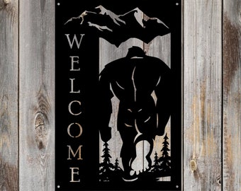 Metal Art Sasquatch Welcome Sign