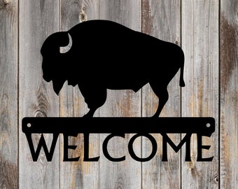 Metal Art Buffalo Welcome Sign