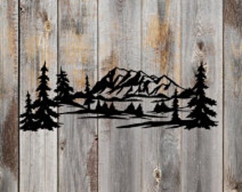 Mountains Tree Scene Large