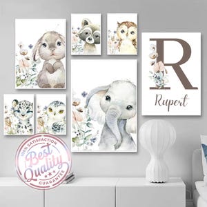 Custom printed wall canvases floral animals - Unframed canvas - Illustrations - Children&#39;s room decoration