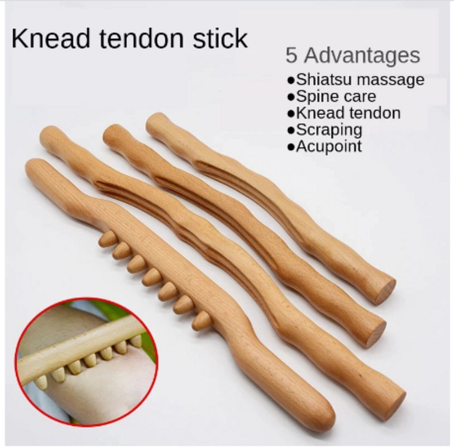Natural Wooden Body Massage 4Pcs Scraping Stick beech wood Etsy