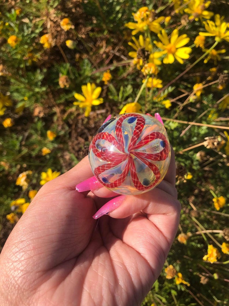 Swirl Flower Tobacco Smoking Glass Pipe / Unique Heady Art Etsy