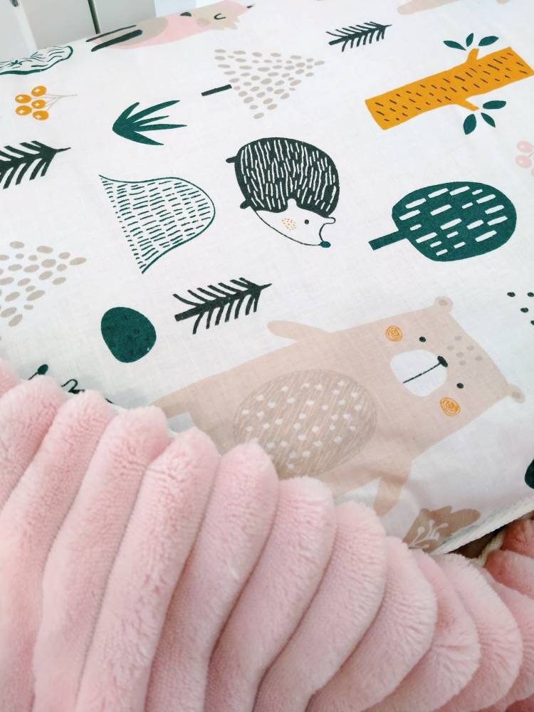 Pink Plush Blanket Baby set Rose Plush Minky Linens Powdery Etsy