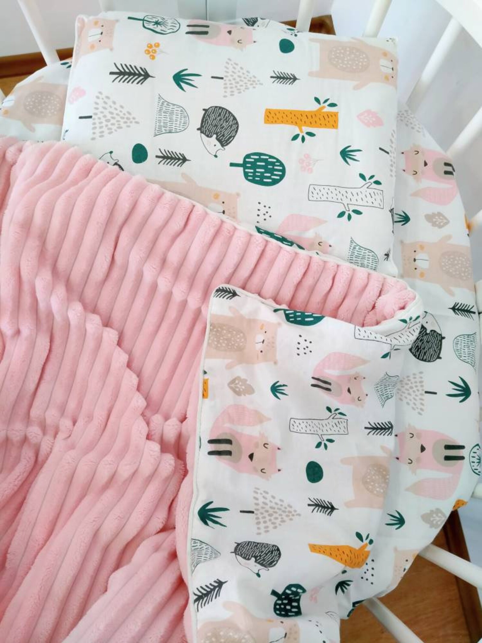 Pink Plush Blanket Baby set Rose Plush Minky Linens Powdery Etsy