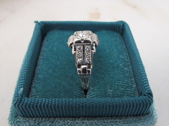 Art Deco diamond ringArt Deco diamond ring, Vinta… - image 3