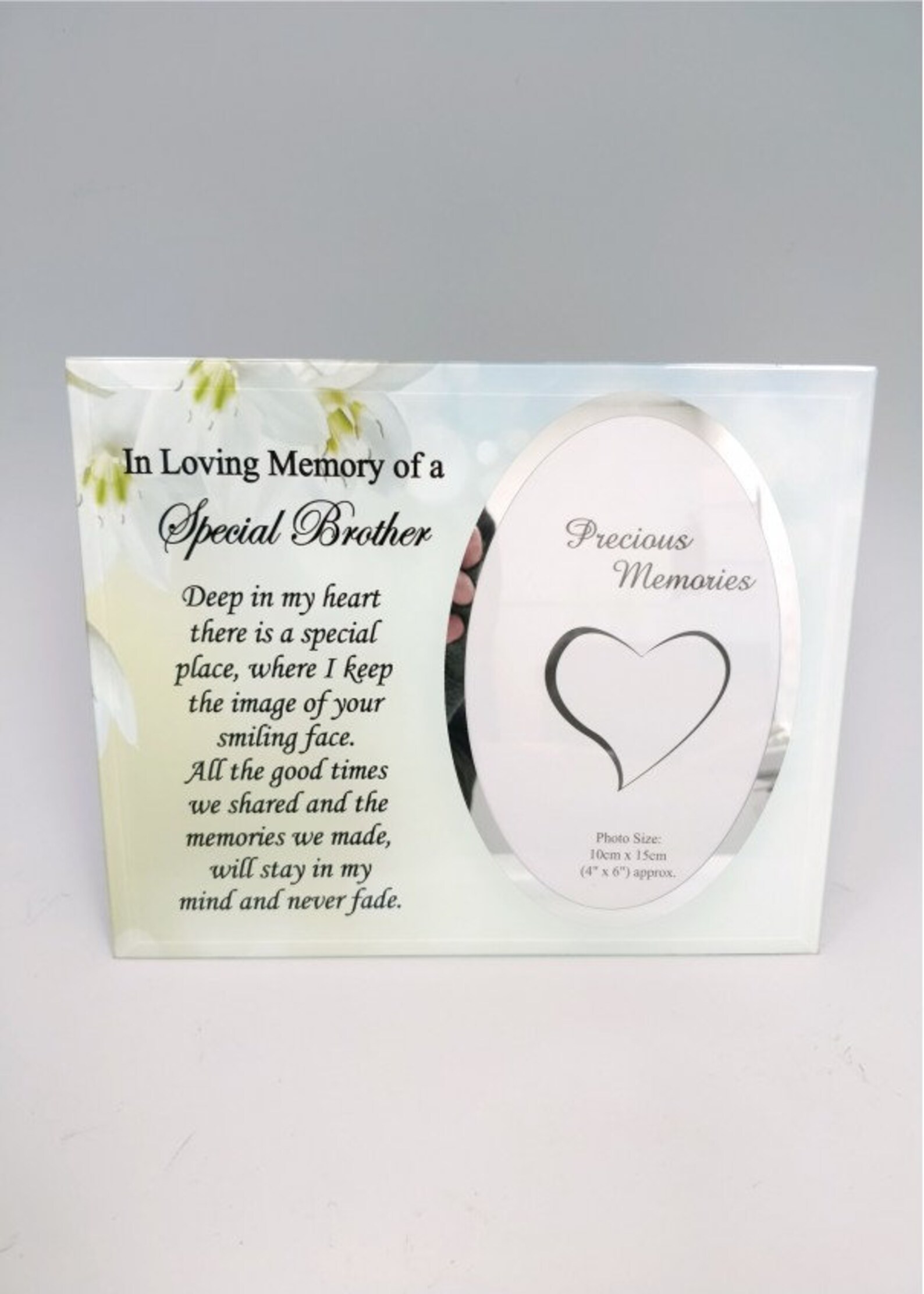 Brother In Loving Memory Memorial Glass Photo Frame Memorial Etsy