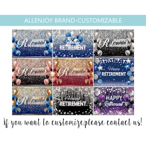 Happy Retirement Backdrop,Retirement Celebration,Congratulations Silver Letter banner,50th Birthday Backdrop,Customizable and Printable