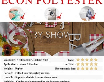 AOFOTO BBQ Baby Shower Backdrop 10x8ft - Sunflowers Wood Plaid Photography Background