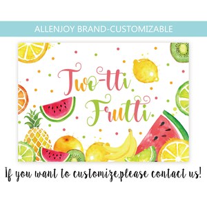 Twotti Frutti Birthday Backdrop, Tutti-frutti Birthday Banner Decor, Summer Fruit Birthday Party Banner, Fruit 2nd Bday Personalized Banner