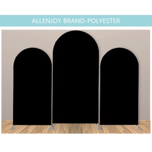 Black Arch Backdrop Cover,Personalized Arch Covers,Arched Fabric Backdrop,Arched Metal Frame Stand Fabric Backdrop,Black Solid Color