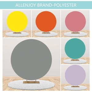 Solid Color Round Backdrop Cover,Circle Photography Backdrop with Elastic Band,Custom Birthday Wedding Baby Shower Round Polyester Backdrop