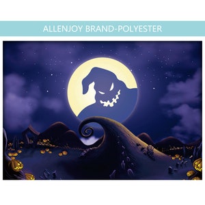 Halloween Nightmare Backdrop, Night Before Christmas Themed Decor, Moon Ghost Birthday Customized Party Decorations Banner