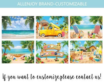 Summer Beach Ocean Photography Backdrop,Tropical Palm Tree Summer Birthday Party Sea Beach Bckground,Summer Seaside Holiday Backdrop