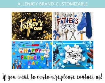 Father Day Backdrop,Happy Fathers Day Party Supplies, Black Gold Blue Background Festival Party Tie Toolbox Decor Activity Gift Banner