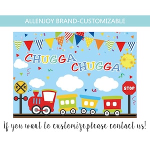 Train Birthday Backdrop,Chugga Chugga Two Two Birthday Party Banner,Baby Shower 2nd Birthday Custom Backdrop,Train Party Decoration Banner