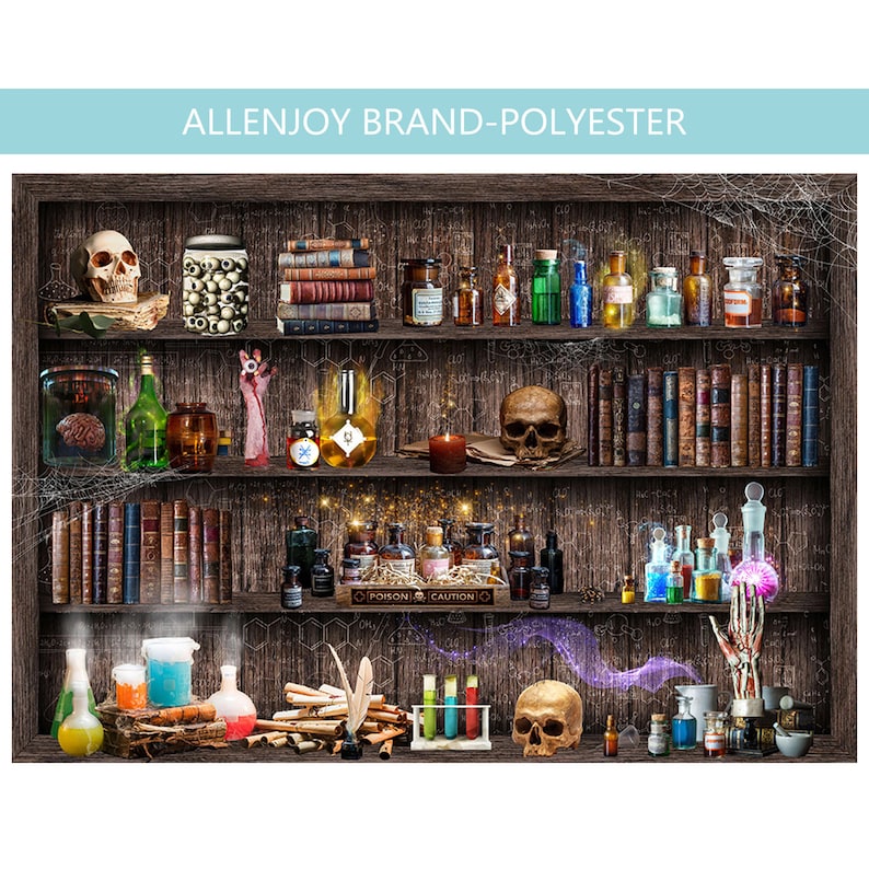 Halloween Mad Scientist Laboratory Backdrop, Magic School Background