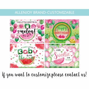 Watermelon Birthday Backdrop, One in a Melon Party Decorations, Summer Watermelon Baby Shower Party Photo Booth Props Cake Table Decor
